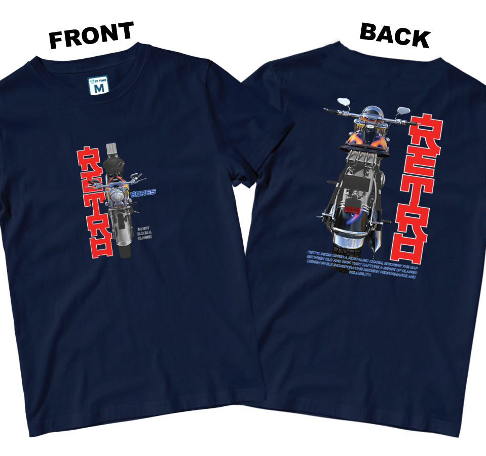 Cotton Shirt: RETRO BIKES (Front and Back)