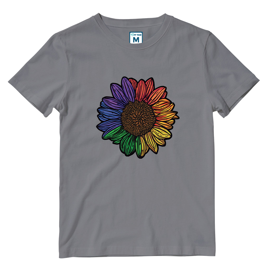 Cotton Shirt: Rainbow Sunflower