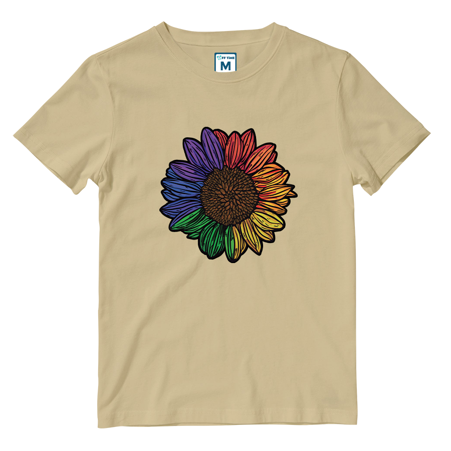 Cotton Shirt: Rainbow Sunflower