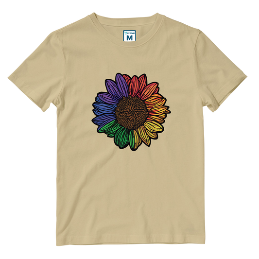 Cotton Shirt: Rainbow Sunflower