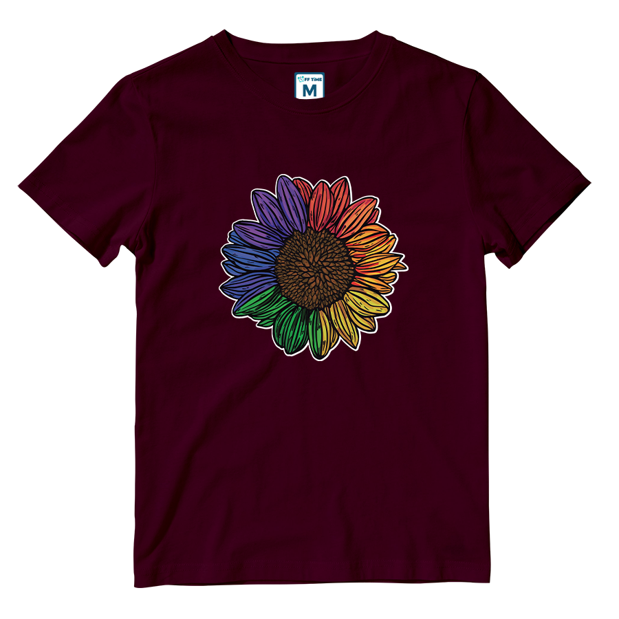 Cotton Shirt: Rainbow Sunflower