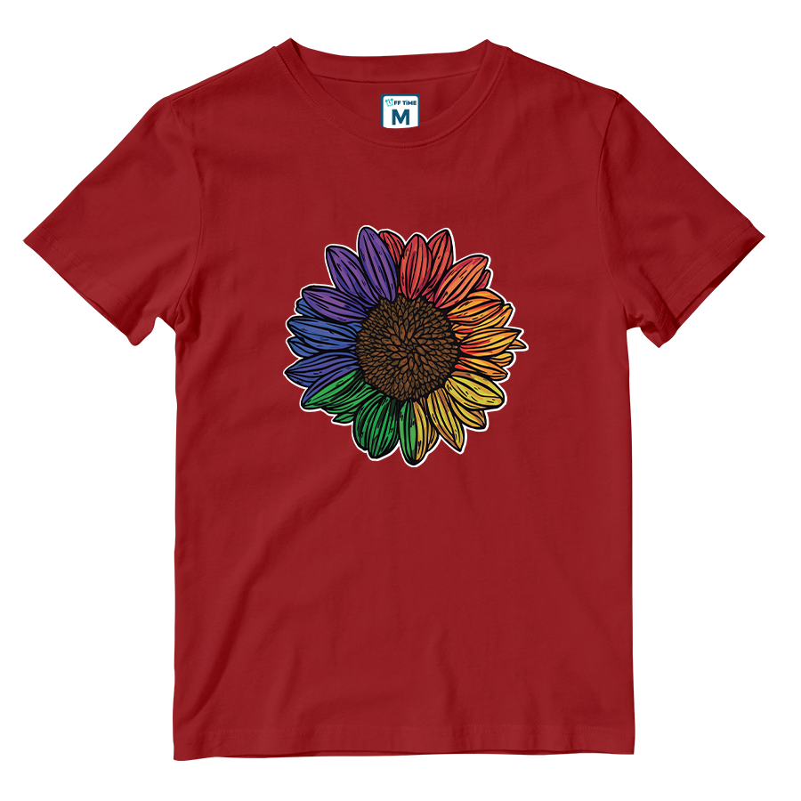 Cotton Shirt: Rainbow Sunflower