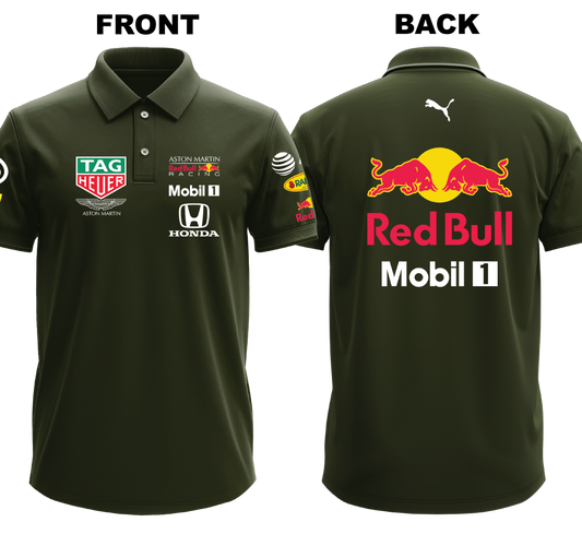 Drifit Polo Shirt: Red Bull 1 (Front and Back)