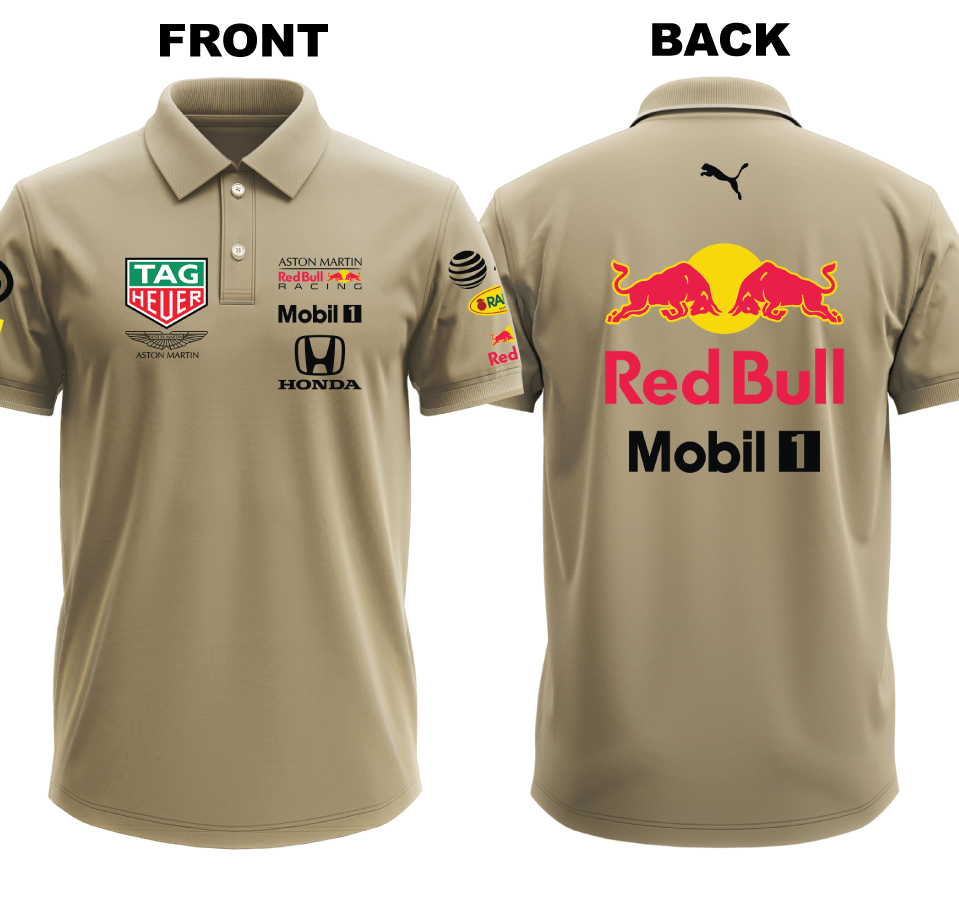 Drifit Polo Shirt: Red Bull 1 (Front and Back)