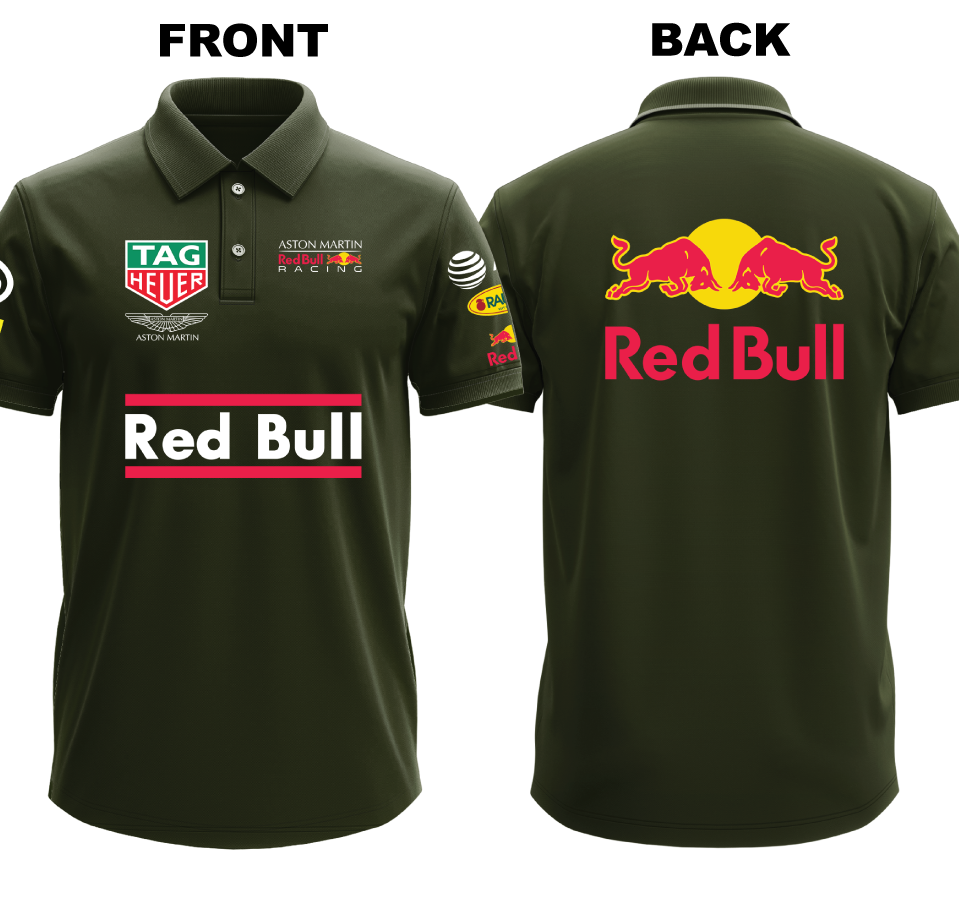 Drifit Polo Shirt: Red Bull 2 (Front and Back)