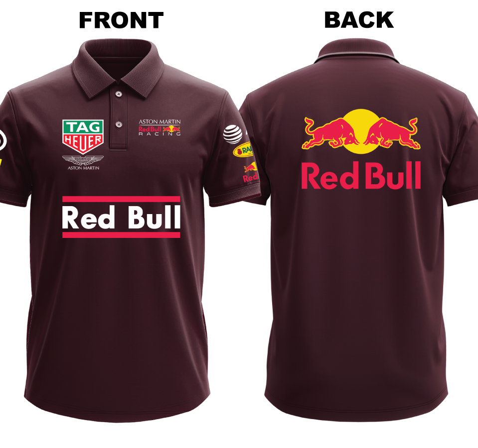 Drifit Polo Shirt: Red Bull 2 (Front and Back)