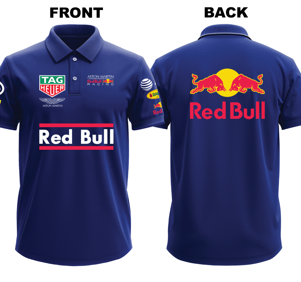 Drifit Polo Shirt: Red Bull 2 (Front and Back)