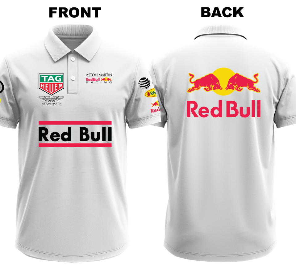 Drifit Polo Shirt: Red Bull 2 (Front and Back)