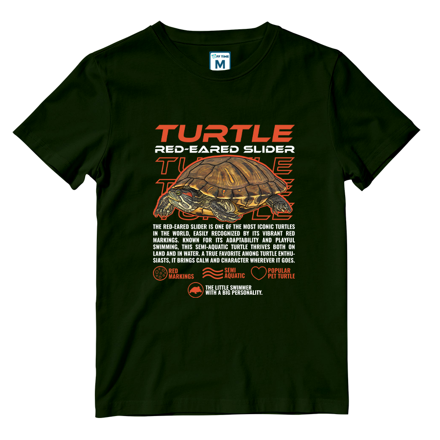 Cotton Shirt: Red Eared Slider Turtle
