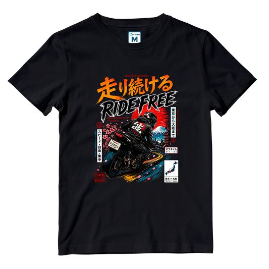 Cotton Shirt: Ride Free Japan