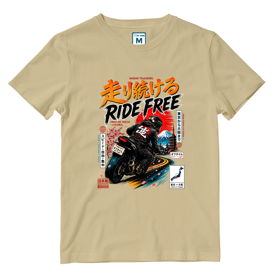 Cotton Shirt: Ride Free Japan