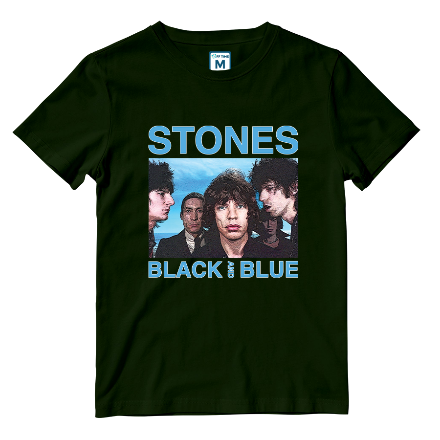 Cotton Shirt: Rolling Stones Black and Blue