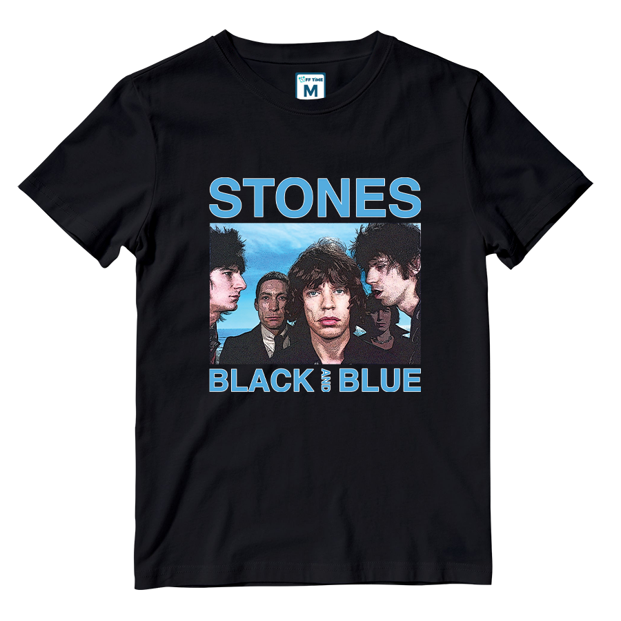 Cotton Shirt: Rolling Stones Black and Blue