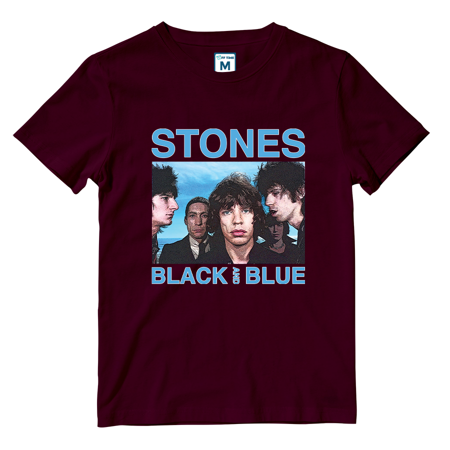 Cotton Shirt: Rolling Stones Black and Blue