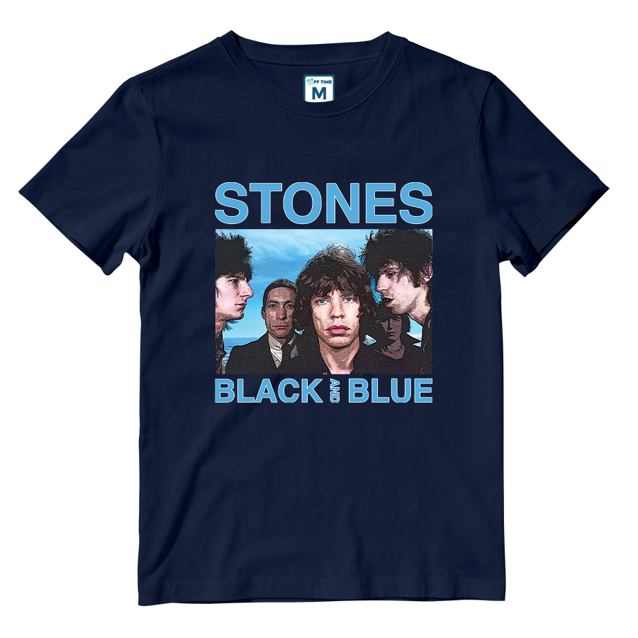 Cotton Shirt: Rolling Stones Black and Blue