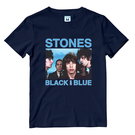 Cotton Shirt: Rolling Stones Black and Blue