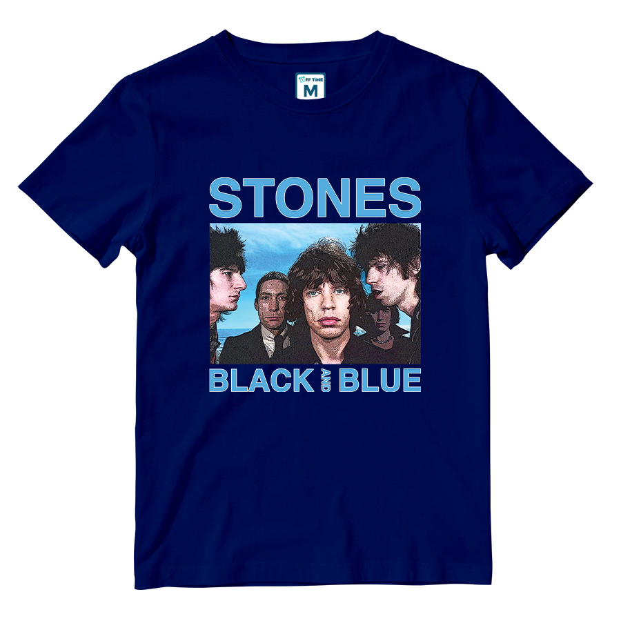 Cotton Shirt: Rolling Stones Black and Blue