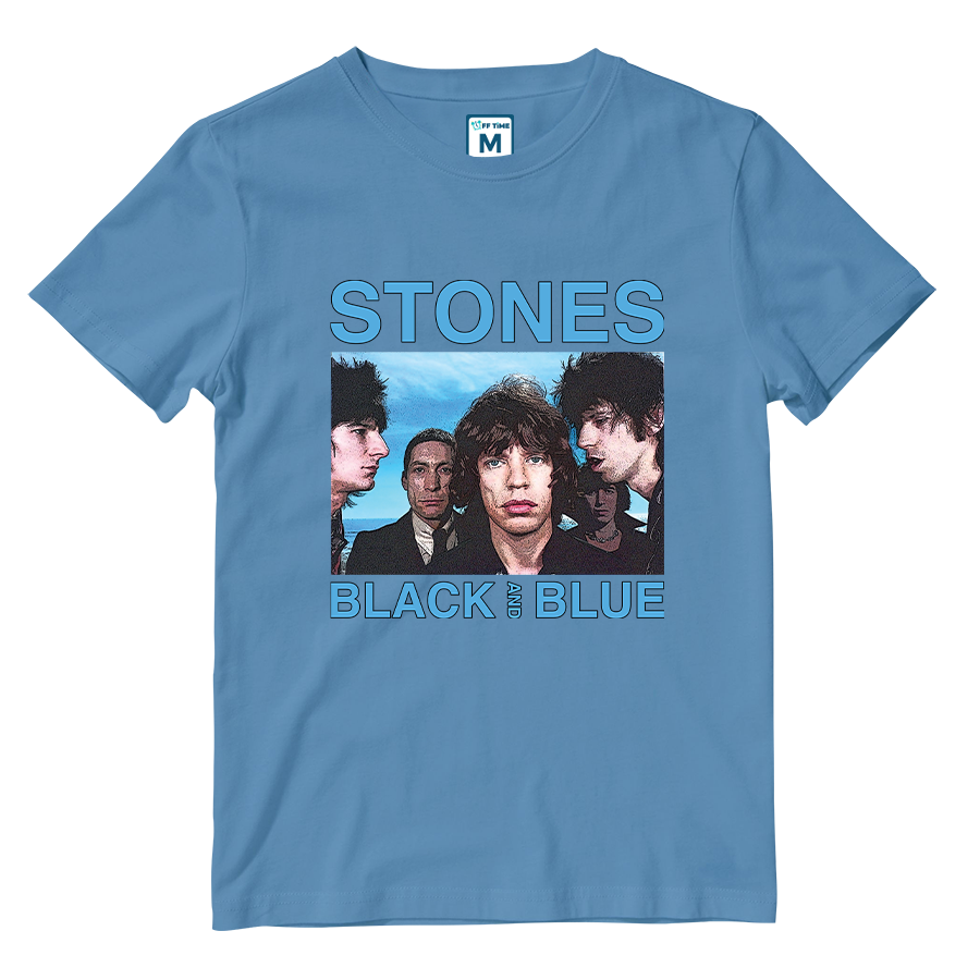 Cotton Shirt: Rolling Stones Black and Blue
