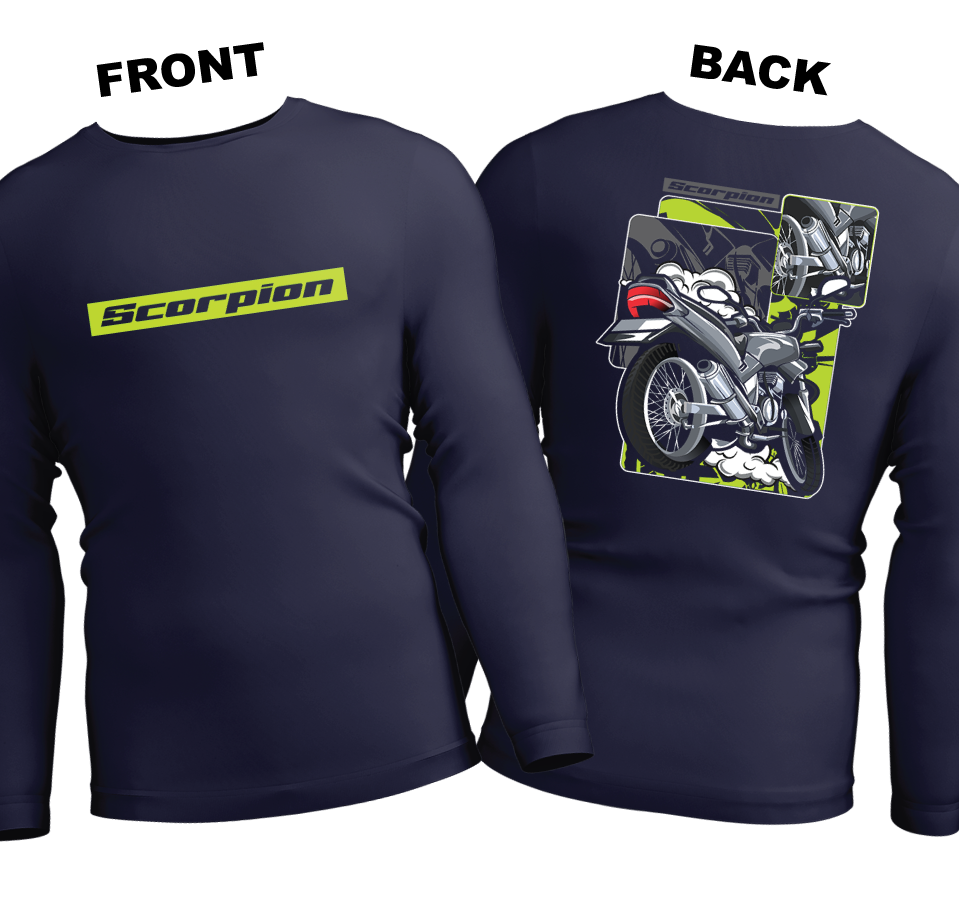 Long Sleeve Drifit Shirt: Scorpion (Front and Back)
