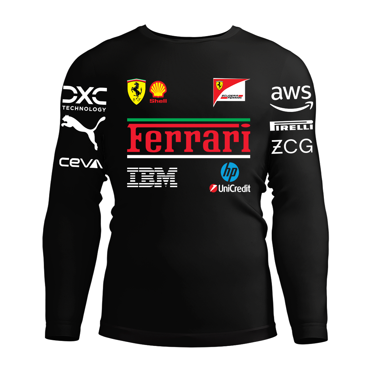 Long Sleeve Drifit Shirt: Scuderia Ferrari