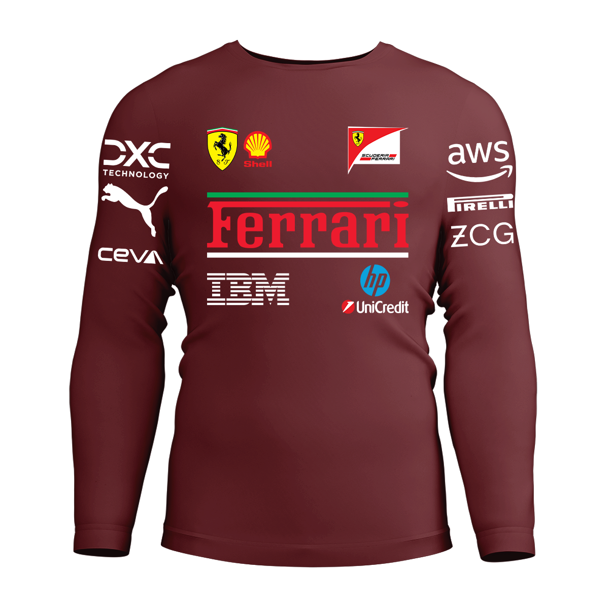 Long Sleeve Drifit Shirt: Scuderia Ferrari