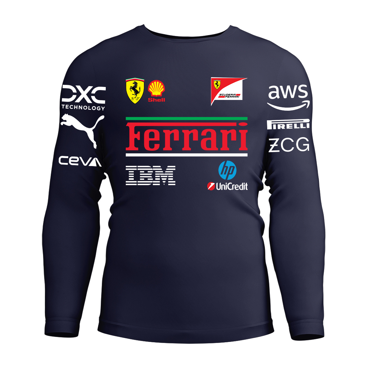 Long Sleeve Drifit Shirt: Scuderia Ferrari