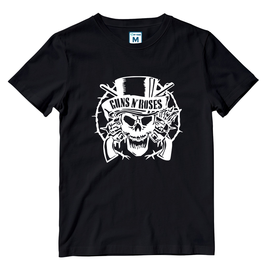 Cotton Shirt: Skulls and Guns