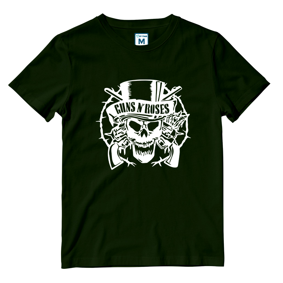 Cotton Shirt: Skulls and Guns