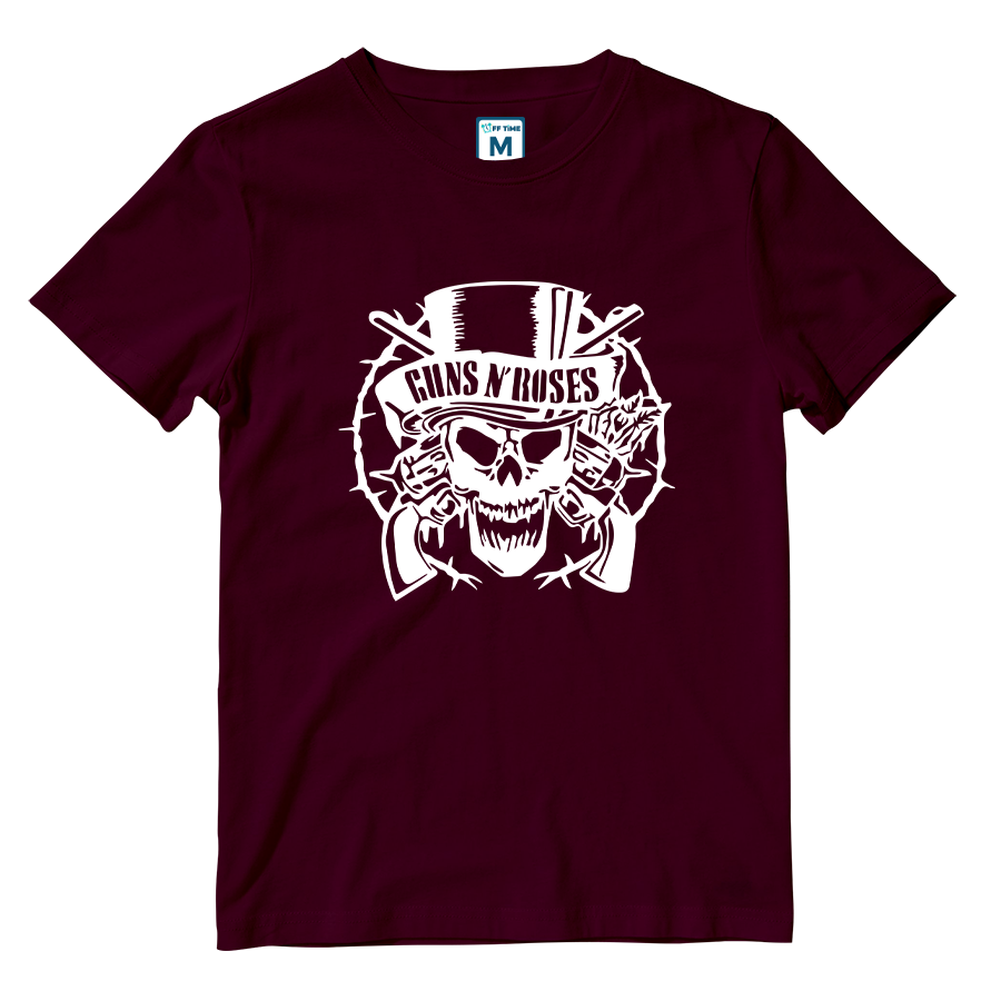 Cotton Shirt: Skulls and Guns