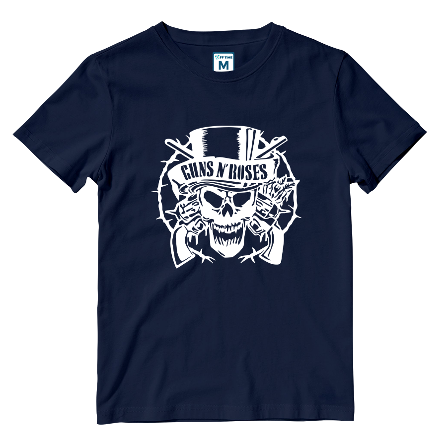 Cotton Shirt: Skulls and Guns