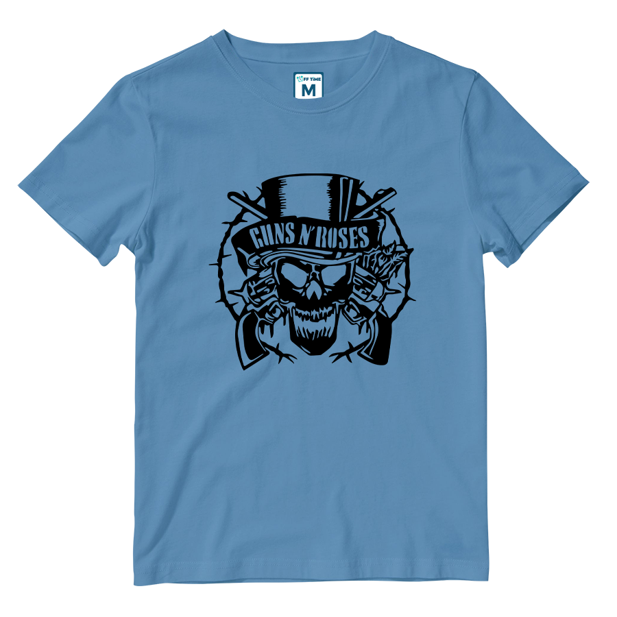 Cotton Shirt: Skulls and Guns