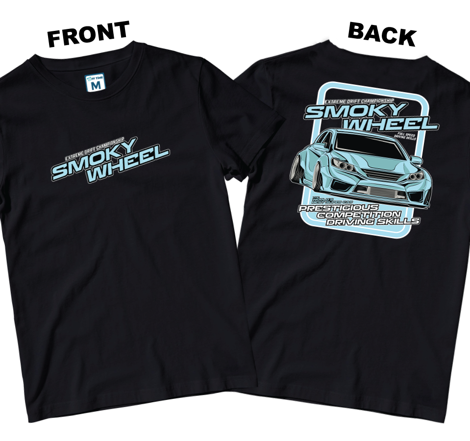 Cotton Shirt: Smoky Wheel (Front and Back)