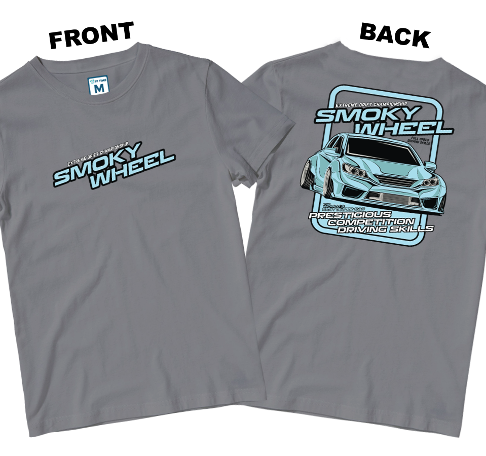 Cotton Shirt: Smoky Wheel (Front and Back)
