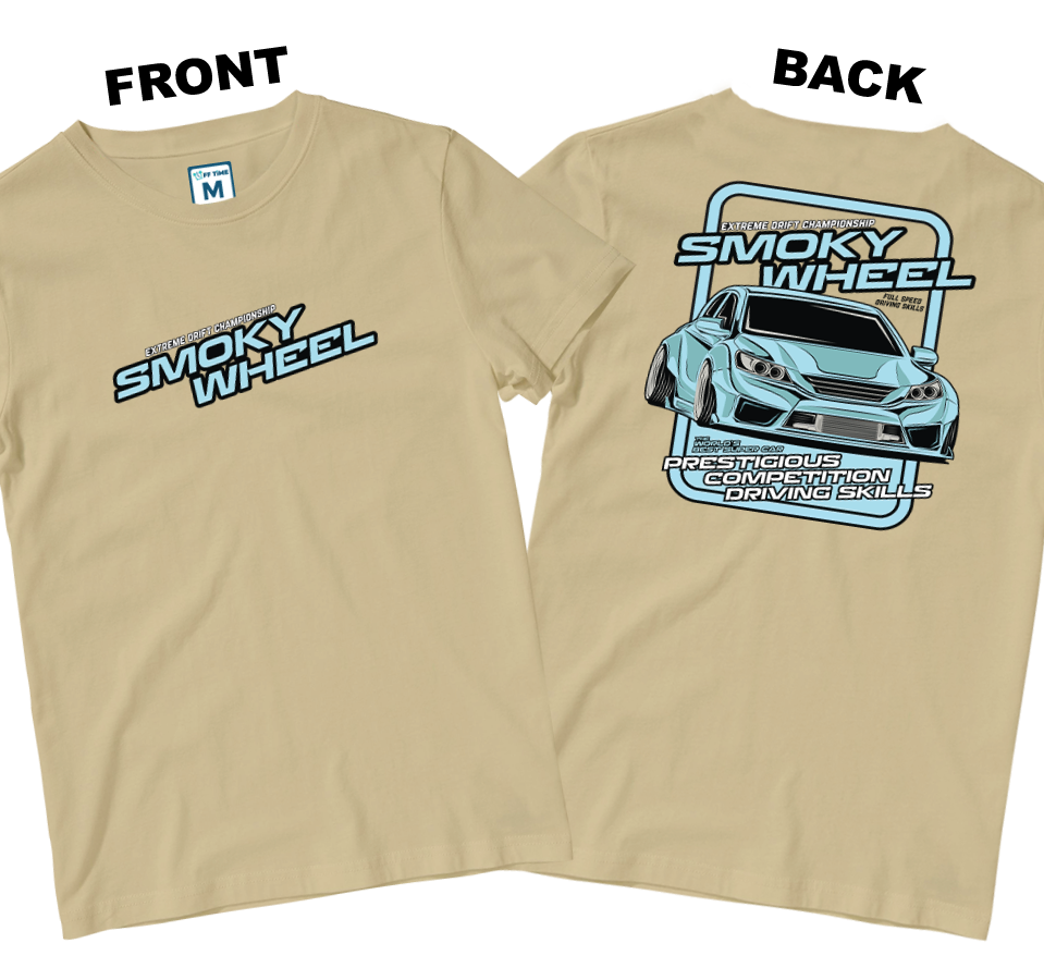 Cotton Shirt: Smoky Wheel (Front and Back)