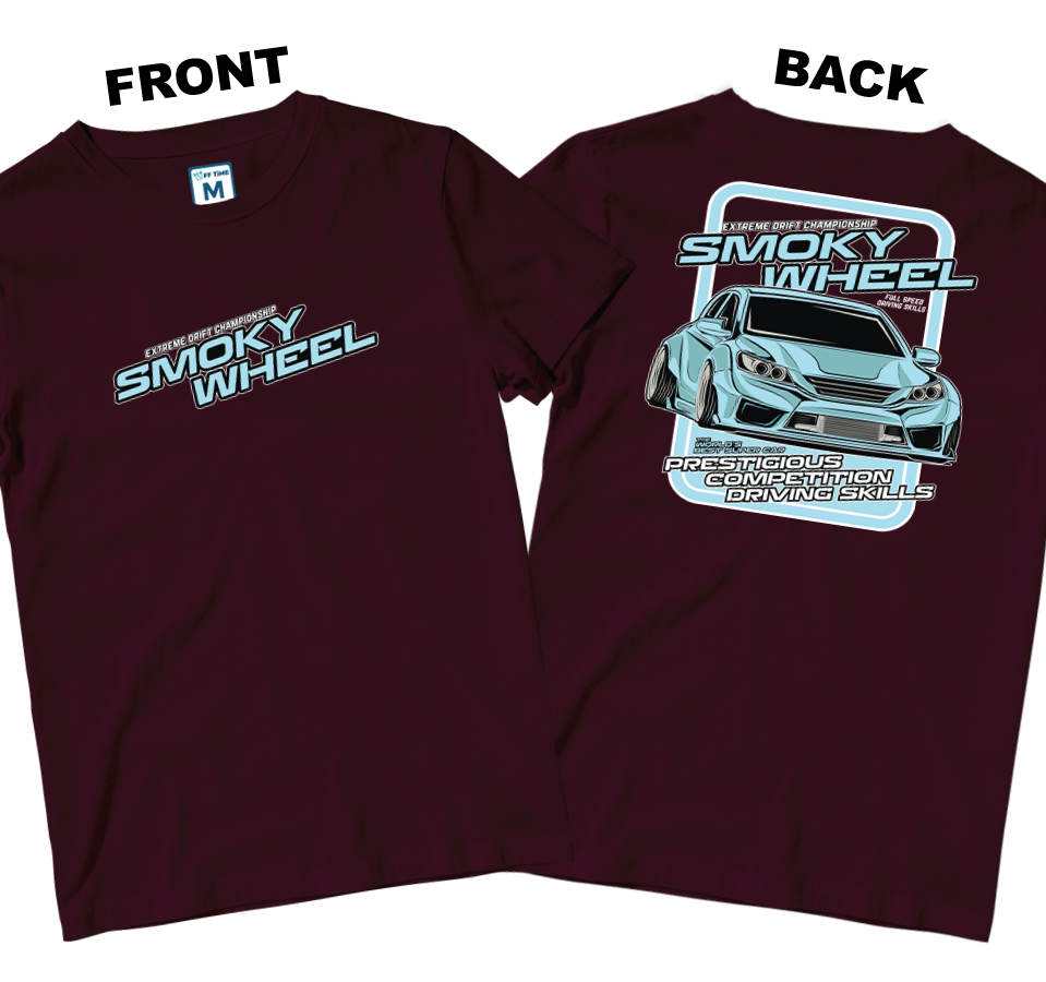 Cotton Shirt: Smoky Wheel (Front and Back)