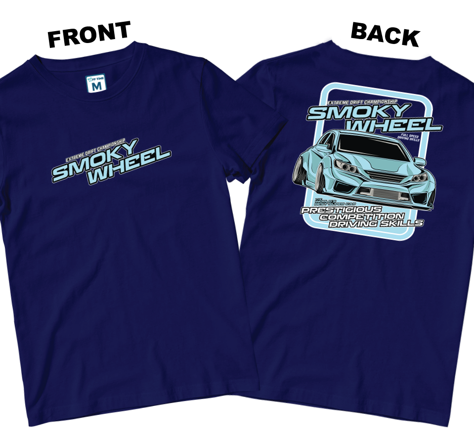 Cotton Shirt: Smoky Wheel (Front and Back)