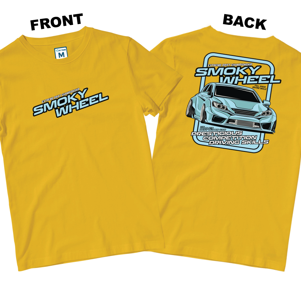 Cotton Shirt: Smoky Wheel (Front and Back)