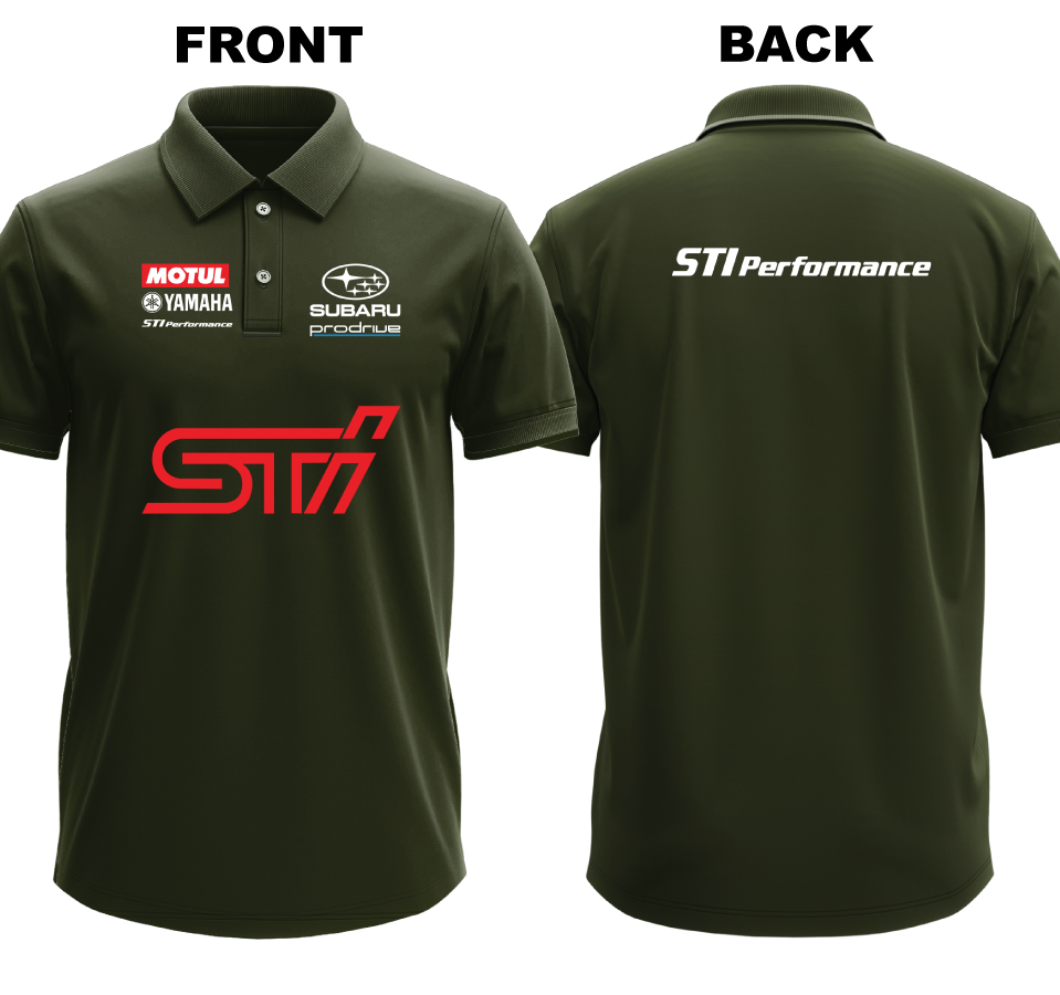 Drifit Polo Shirt: Subaru STI (Front and Back)