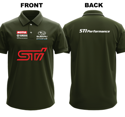 Drifit Polo Shirt: Subaru STI (Front and Back)