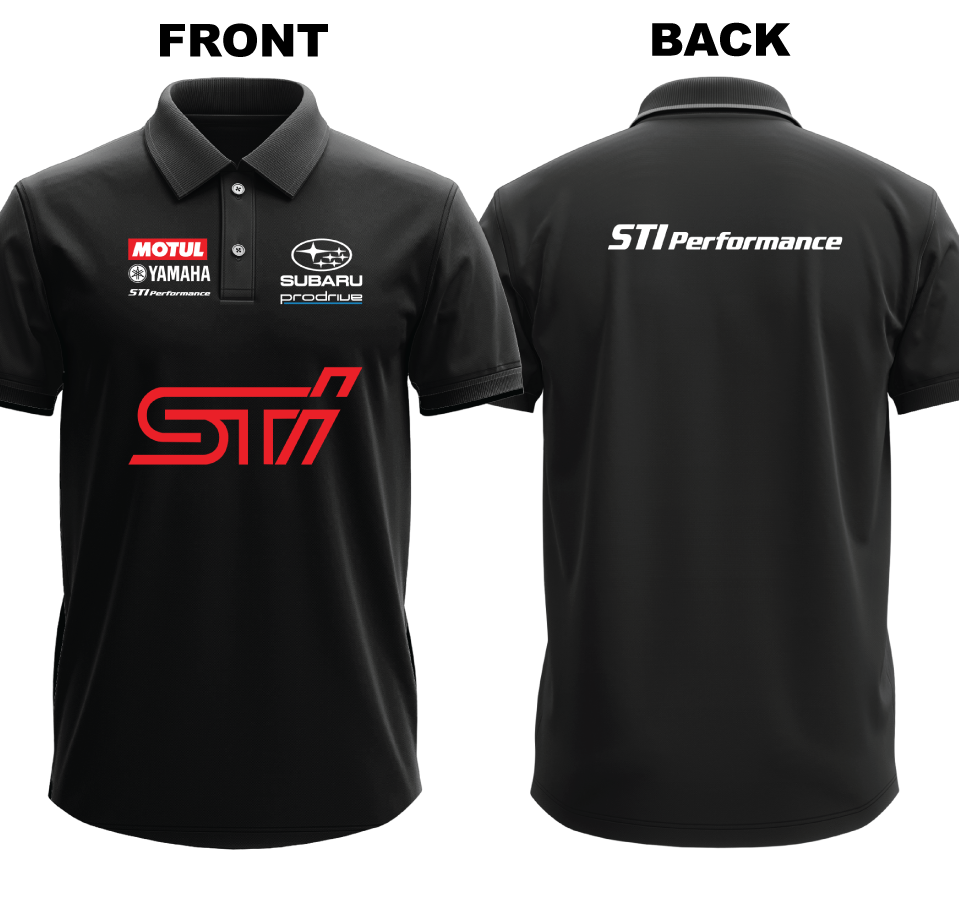Drifit Polo Shirt: Subaru STI (Front and Back)