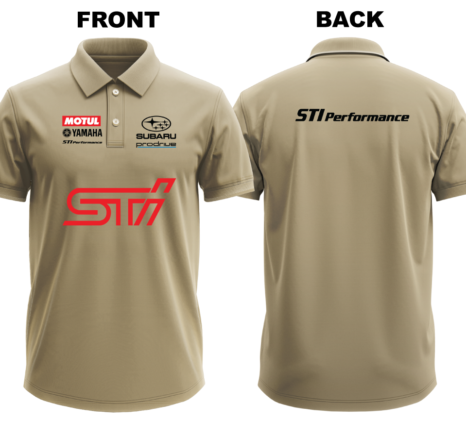 Drifit Polo Shirt: Subaru STI (Front and Back)