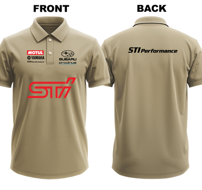 Drifit Polo Shirt: Subaru STI (Front and Back)