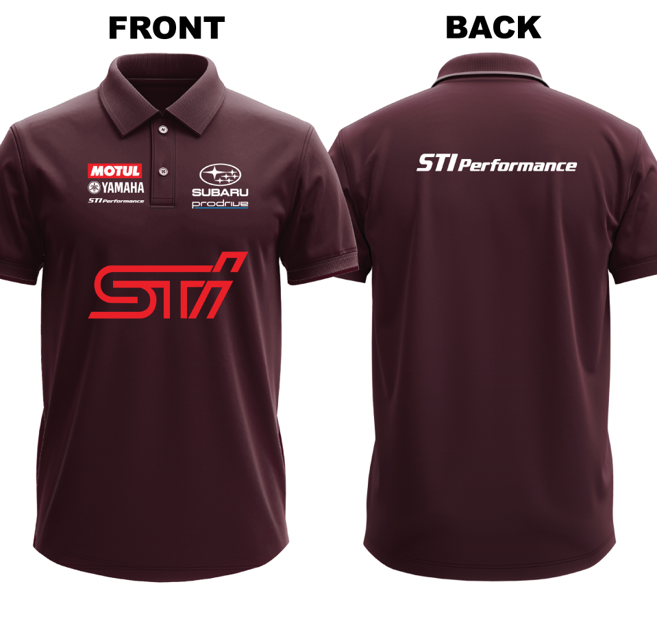 Drifit Polo Shirt: Subaru STI (Front and Back)