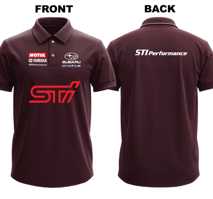 Drifit Polo Shirt: Subaru STI (Front and Back)