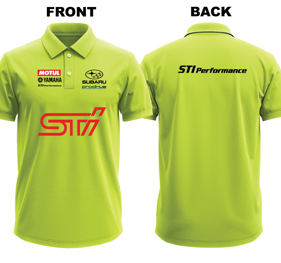 Drifit Polo Shirt: Subaru STI (Front and Back)