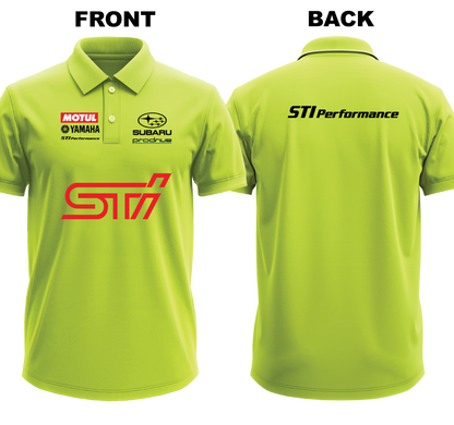 Drifit Polo Shirt: Subaru STI (Front and Back)