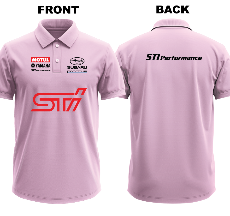 Drifit Polo Shirt: Subaru STI (Front and Back)