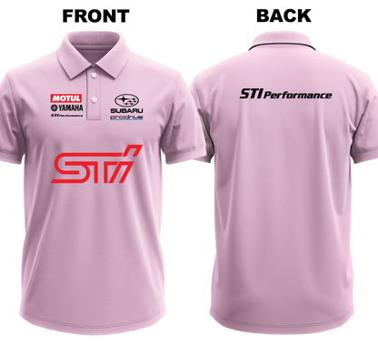Drifit Polo Shirt: Subaru STI (Front and Back)