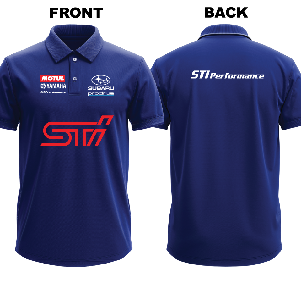 Drifit Polo Shirt: Subaru STI (Front and Back)