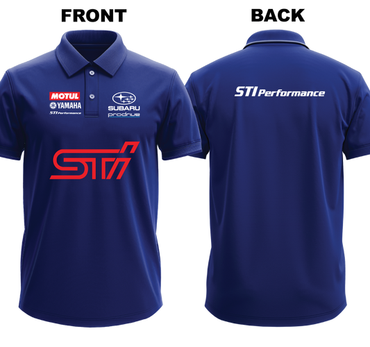 Drifit Polo Shirt: Subaru STI (Front and Back)